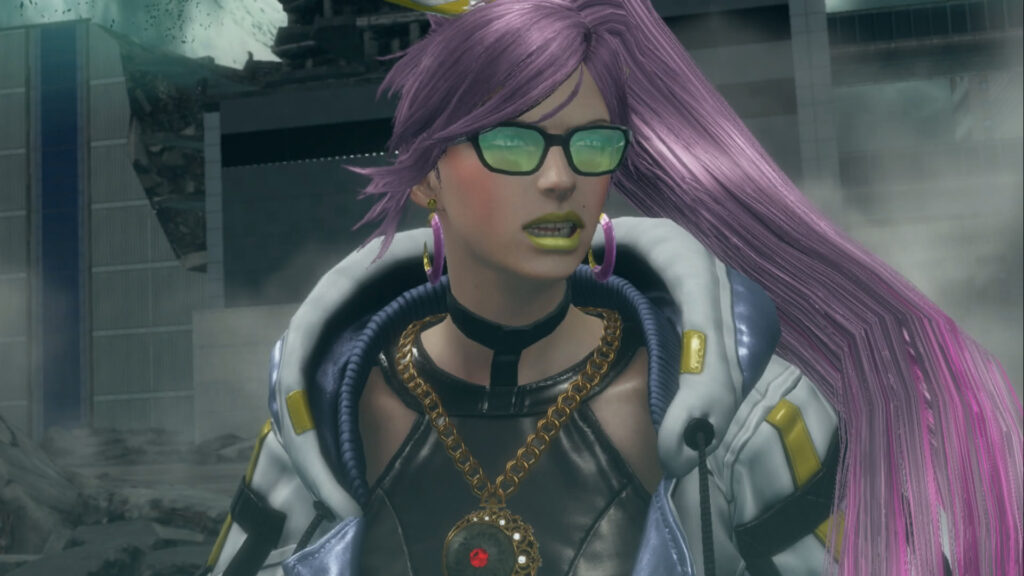 Bayonetta from Tokyo looks shocked 