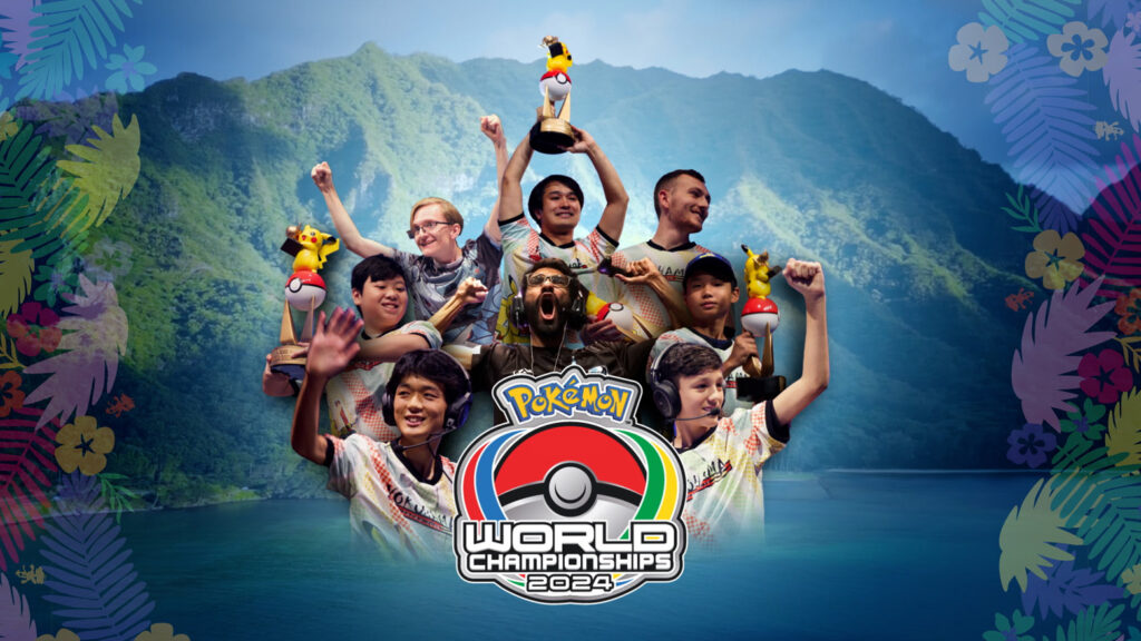 Pokémon World Championships contestants posing with trophies