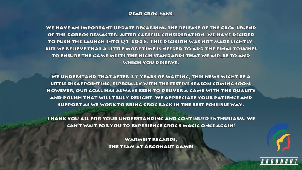 Croc: Legend of the Gobbos - Statement vertraging