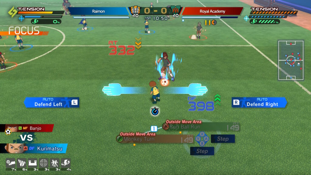 Inazuma Eleven Victory Road duel tijdens wedstrijd