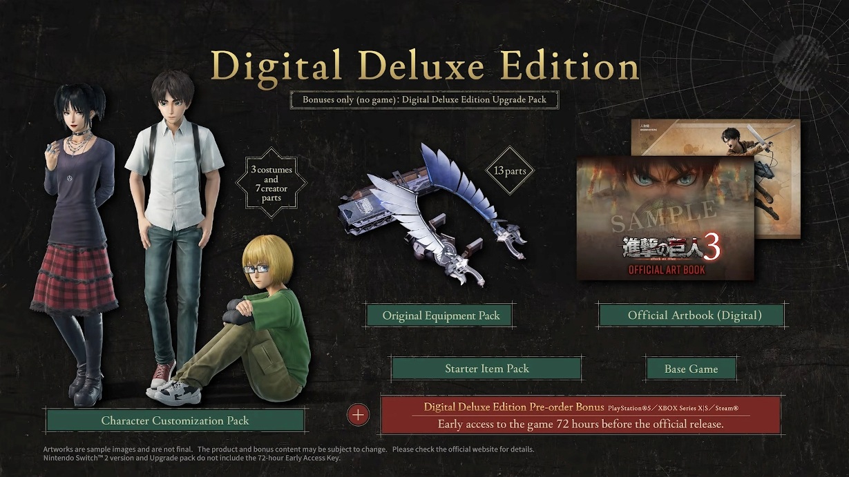 Attack on Titan Digital Deluxe Edition bonussen