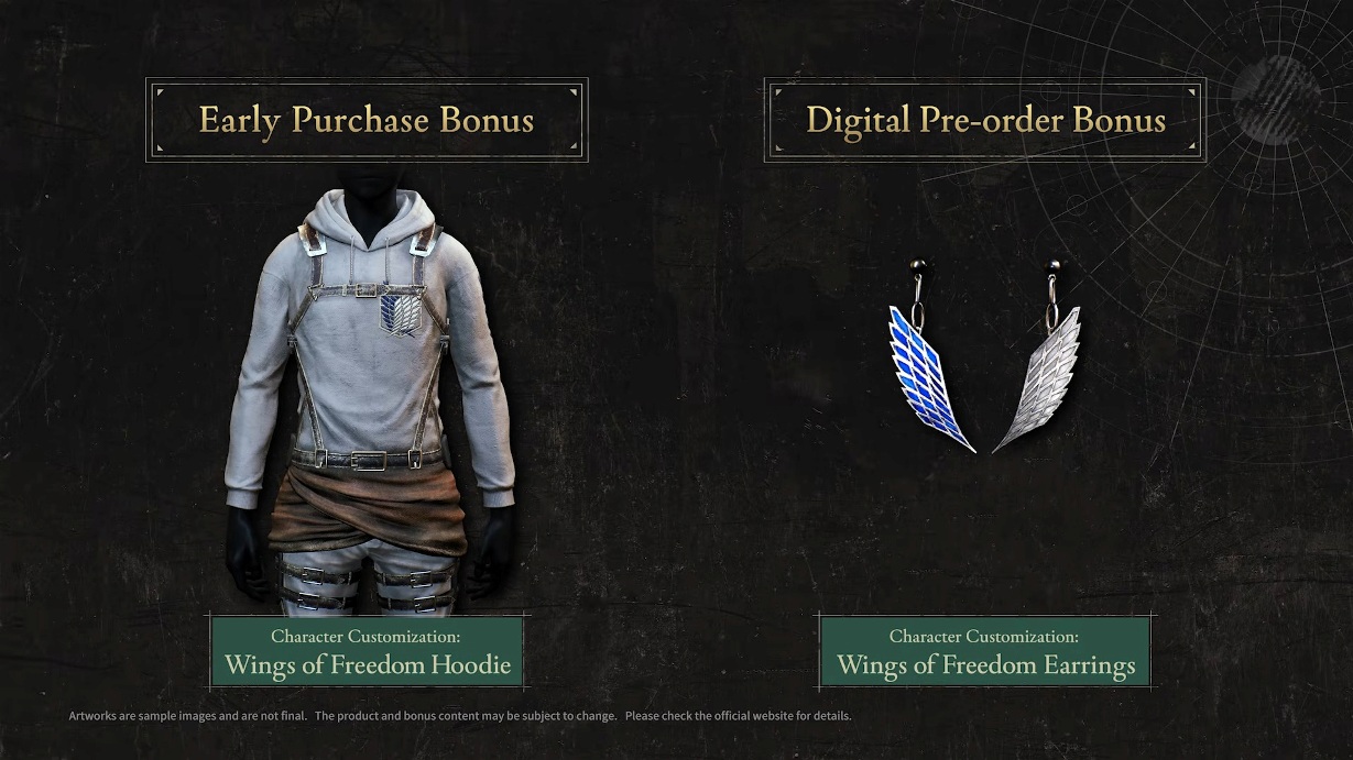 Attack on Titan 3 pre-order bonussen