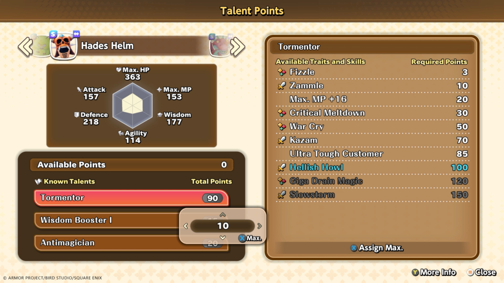 Dragon Quest Monsters talent points