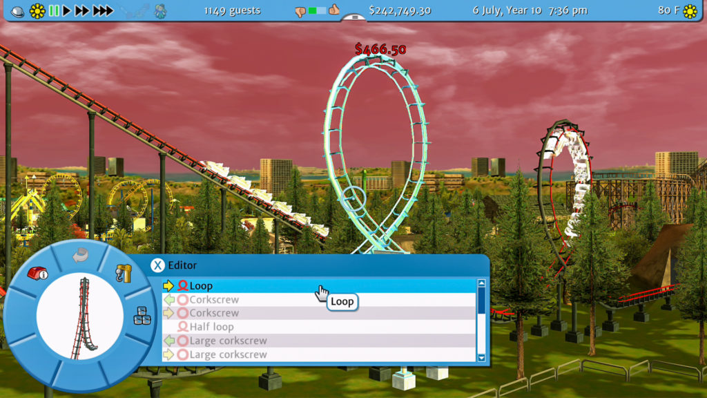 RollerCoaster 3 Screen