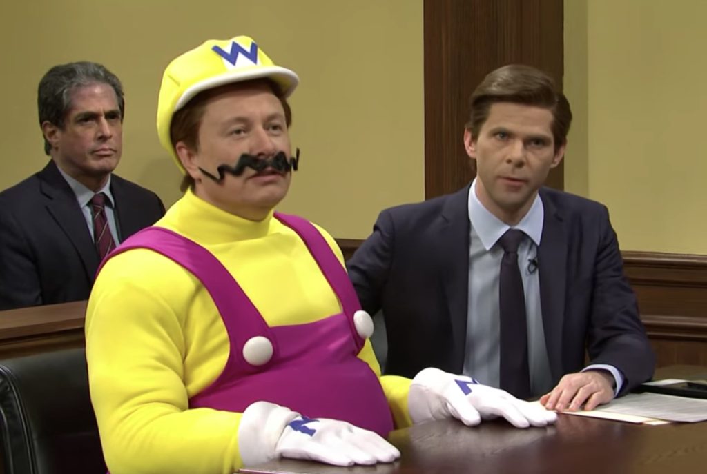 Elon musk as Wario in Saturday Night Live