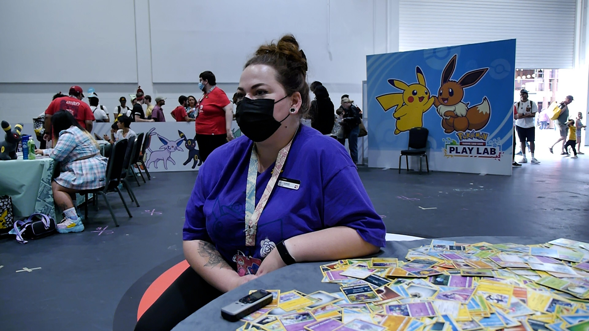 Pokemon professor Kelly in Pokemon Play Lab