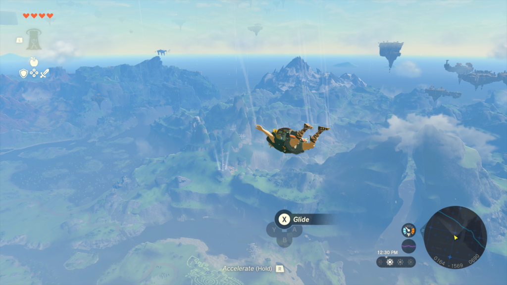 Link diving to Hyrule
