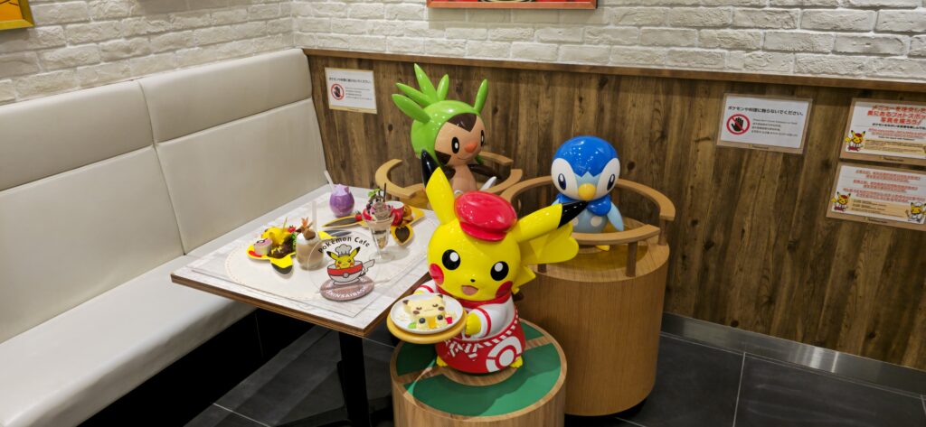 Pokémon Cafe set up table