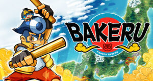 Bakeru keyart with the main character and the written out logo