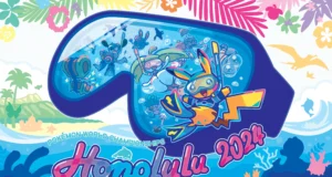 Pokemon WC Honolulu keyart het toont een duikbril met een pikachu in een snorkeloutfit.