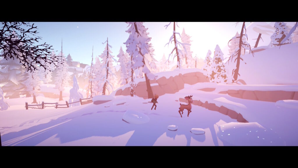 Dear & Boy snowy forest