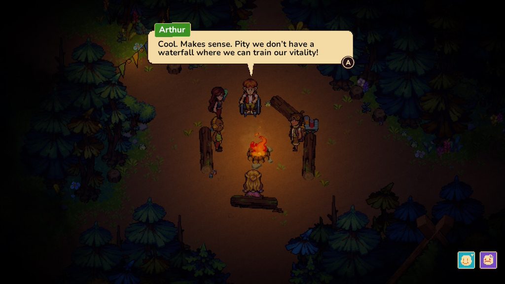 Farming Camp campfire